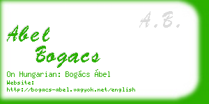 abel bogacs business card